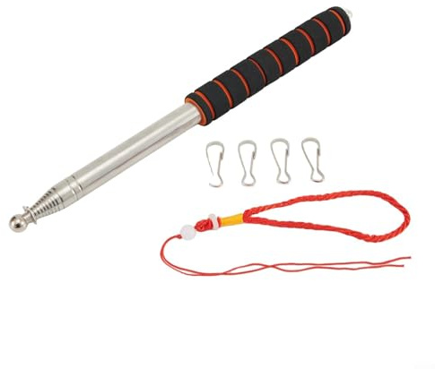 Stainless Steel Telescopic Flagpole Lightweight and Portable for Educational For tours (Orange)