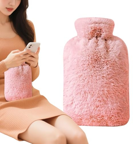 Botella De Agua Caliente Para Calambres 1 Litro Antifugas Reutilizable | Bolsa De Agua Caliente De PVC para Alivio de Malestar Calambres Menstruales Adultos Niños Ancianos Clima Frío Hogar
