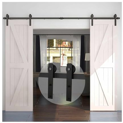 Barn Door Sliding Hardware Track Kit,Smooth and Quiet Sliding,Steel Hanging Rail and Pulley,Easy Installation,Suitable for Bathrooms and Dressing Rooms.(430cm Orbit)
