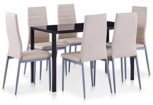Générique Ensemble de Salle à Manger 7 pcs Cappuccino,Meubles, Meubles de Salle à Manger,281702
