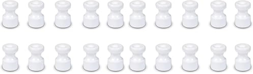 FANTON Isolatore in plastica bianco effetto ceramica Kit 10 isolatori Ø 16mm h 25 mm per installazioni cavo seta vintage completi di viti ottonate 84035-B10 (Confezione da 2)