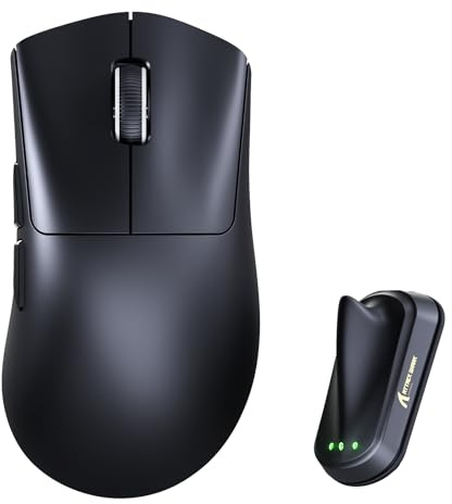 ATTACK SHARK V8 8000Hz Wireless Gaming Mouse, Nordic 54L15 Chip, PAW3950MAX, 59g Lightweight, 42000 DPI, 20000 FPS, Right-Handed Ergonomic, BT/2.4G/Wired Mice, Ice-Feel Coating, PC/Win, Black