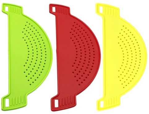 3pezzi Separatore per Pentole Portatile in Pp per Pasta e Riso | Scolapasta per Cucina e Casa, Drenaggio Acqua Bollente e Filtro Scarti, Comodo da Appendere Colore Casuale