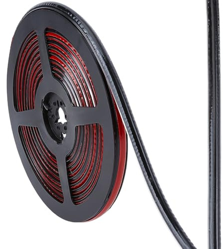 GORGECRAFT Bande de Calfeutrage Étanche 5mx8mm Auto Adhésive Noire pour Douche Baignoire WC Joint D'Étanchéité Triangulaire Flexible Bordure de Finition Ruban D'Étanchéité pour Cuisinière Évier Coin