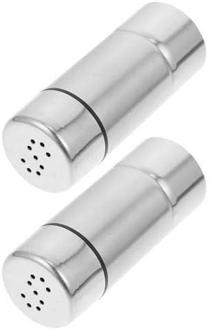 Barattoli per Spezie in Acciaio Inox, Set da 2 Pezzi per Cucina | Superficie Liscia, senza Sbavature, Facili da Lavare, Leggeri, per Uso Domestico, Picnic, Ristoranti