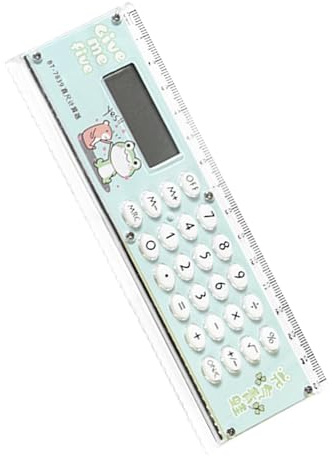 Skolkalkylator För Elever - Lös Matematiska Ekvationer Roligt | Sött Tecknat Mjukt Mintgrönt Hölje, Responsiva Överdimensionerade Mekaniska Stilomkopplare + Tydlig Skärm Med Hög Kontrast, S