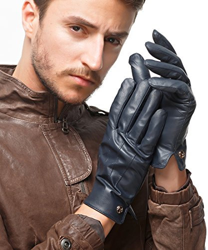 Nappaglo Herren Handschuhe aus echtem Nappaleder Wnter Warme Handschuhe mit Langes Fleecefutter …