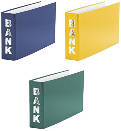 3 Bankordner / 140x250mm / für Kontoauszüge / Farbe: je 1x gelb, blau, grün
