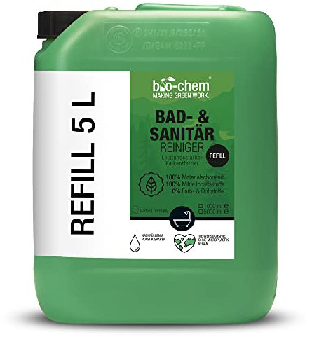 Bio-Chem - Nettoyant salle de bain et toilettes bison 5L - Produit menager entretien douche, évier, wc - Nettoyant anti calcaire anti moisissure salle de bain