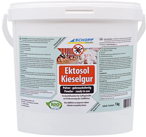 Schopf Hygiene® Ektosol® Kieselgur - Trockenhilfsmittel für Geflügelställe, 1 kg