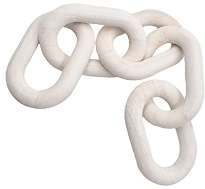 Baoblaze Kettenglied Dekor, Moderne Handgeschnitzte Kettenglieder Dekor, Holz Boho Kettenglied Raumdekoration, Wooden Boho Chain Link 5-Link Chain für Bauernhaus Couchtisch Regal Dekor