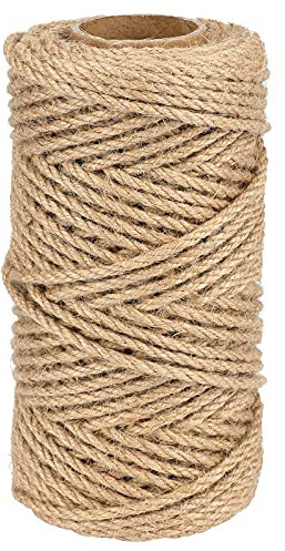 G2PLUS 50M Dick Hanfschnur,4MM Juteschnur Dick Jute Hanfseil,Jute Seil Jutekordel für Camping,Garten und Dekorieren