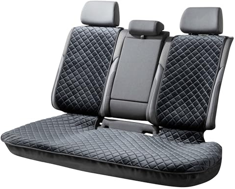 Walser Premium Sitzauflage Auto Luxor aus edel abgestepptem Velours-Material, 1 Sitzschoner Auto für Rücksitzbank (ISOFIX-kompatibel), Rücksitzschoner, Universelle PKW Sitzauflage, Sitzbezug Auto