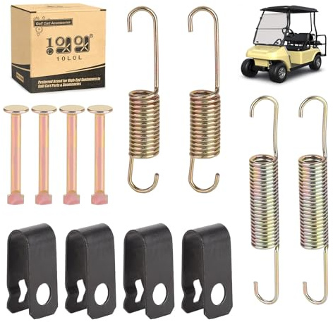 10L0L Brake Shoes Spring Kit for Club Car DS Precedent Golf Carts 1980-UP, Replace OEM 1018163-01 1011466
