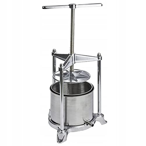 La zappa Prensa prensadora de acero inoxidable y aluminio, apta como prensa para licor, frutas y aceitunas (5 litros)