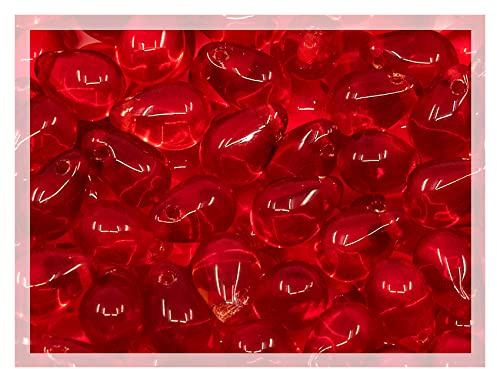 Czech 50-Piece Glass Beads, 6x9mm, Teardrop Siam Red