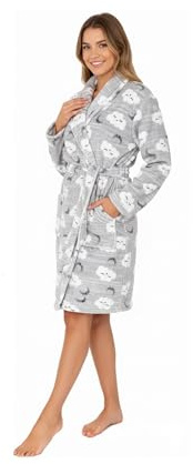 TURTLE Women Robes Solid Short Length Robes Nightdress Summer Loungewear Bathrobes Robe Sleepwear Bridesmaids Dressing Gown Soft Comfortable Lightweight Open Front Waffle (Clouds Grey Robe)