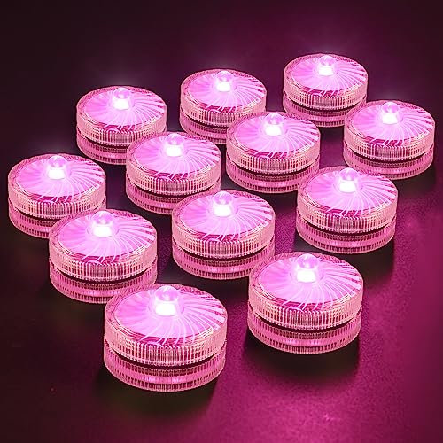 HL Candele a LED senza fiamma Tea Lights, mini luce subacquea, 100 ore di luci a LED per laghetto Luci decorative per laghetto Piscina Acquario Vaso Vasca da bagno Spa Party Festival