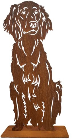 Terma Stahldesign Rost Hund Irish Red Setter 75 cm lebensgroß Metall Gartenfigur Handmade Germany wetterfest Gartendeko Tierfigur Grabdeko Geschenk