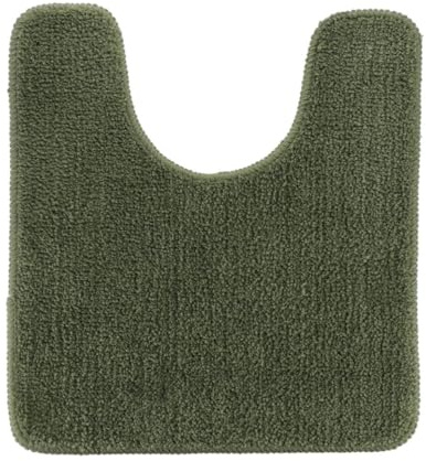 Tendance - Tapis Contour WC Microfibre 45x50 cm Dessous Latex - Kaki - Salle de Bain - Tapis