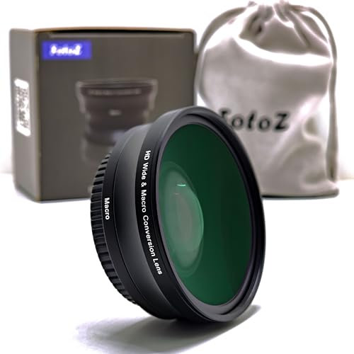FotoZ 49mm 0.75x HD Wide Angle Conversion Lens (Macro Portion) for Canon EOS M6 M50 Mark II M100 M200 R50 R100 Accessories, Compatible with EF-M 15-45mm RF-S 18-45mm Lens Kit
