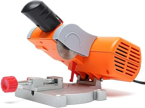 Mini Bench Cut-Off Saw Set with High Speed Steel Blade - Ideal for Soft Metal Wood Plastic - Adjustable Kerf Gauge - DIY Projects - Auto Parts Hardware - 220V 90W 7800r/min