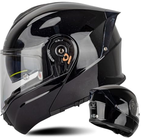 Motorradhelm Klapphelm Modulare Helm DOT/ECE Zertifiziert Integralhelm Outdoor Schutzhelm Mit Doppelvisier Rollerhelm Flip Vollvisierhelm Für Erwachsene Frauen Männer 3,M:57-58CM