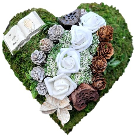 Grabgesteck Grabherz klein, Dekoration Urnengrab 20cm | Urnengrab, Grabschmuck, Allerheiligen, Dekoration, Grab