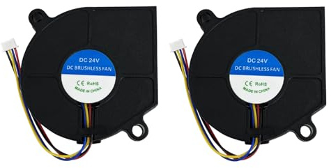 RugooSpink 2PCS 24V 5015 Blower Fan for Adventurer 5M/5M Pro 3D Printer Hotend Heatsink Fan Replacement Brushless Cooling Fan | Low Noise, Quick Heat Dissipation Hotend Heat Sink Cooling Fan Print Head Extruder Brushless Fan for Flashforge AD5M/Pro/AD5X
