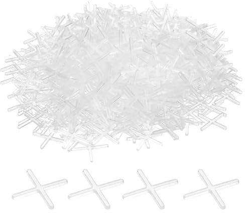 sourcing map Fliesen-Abstandshalter, 1,5 mm, Hartplastik, Kreuzfliesen, Nivellierer, Abstandshalter, Installation, Keramik, Abstandshalter für Wand, Boden, 200 Stück