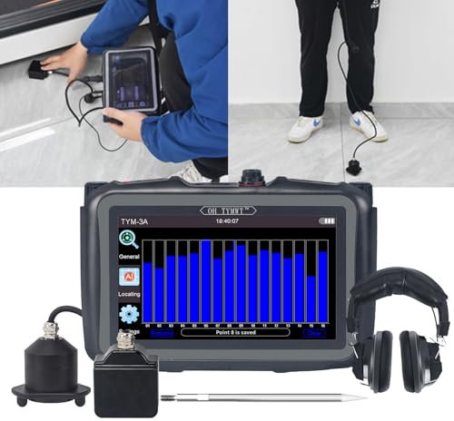 twostronking Detector De Fugas De Agua Subterránea, con Host De Detección De 7 Pulgadas Y Pantalla De Imagen De Vibración, 2 Modos De Detección, Ajuste De 100-8000 Hz, para Detección De Fugas De Agua