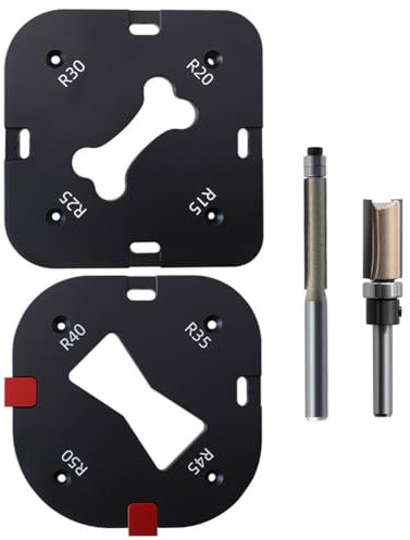 Inkoby Gabarit de Rayon de Poche Gabarit de Coupe de Filet Gabarit de Chanfreinage D'Arc D'Angle R 4 en 1 Moule de Coupe D'Angle Rond