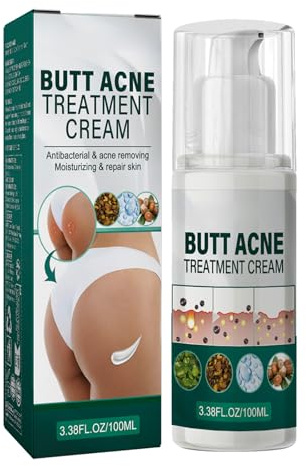 Mnozreo Butt Treatment Cream,Crème de Traitement de L'acné des Hanches,Crème pour les Boutons des Fesses Nettoyage,Dissolvant de Boutons pour les Fesses,Réparation de la Peau Hydratante,100ML