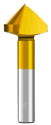 Fasenfräser 90°, 6,3/8,3/10,4/12,4/14mm, Einschneidiger Fasenschaftfräser, Schnellarbeitsstahl-Senker, Anfasschneidwerkzeug(2pcs,10.4mm)