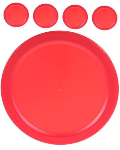 Generisch 5 Stück Teiliges Set Air Hockey Pucks Leuchtend Rote Eishockey Ersatzscheiben für Tischspiele Fördert und Wettbewerbsfähigkeit für Altersgruppen
