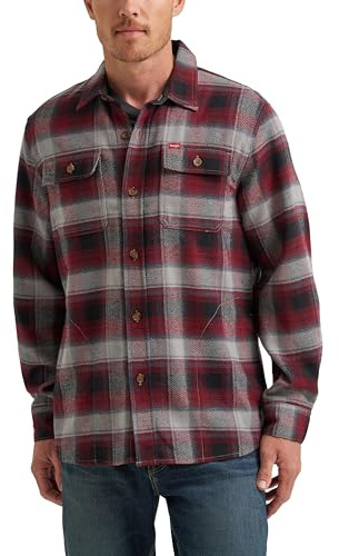 Wrangler Authentics Herren Men's Long Sleeve Flannel Shirt Jacket Jacke