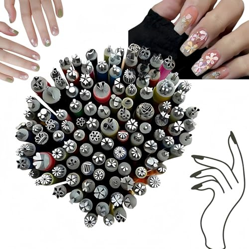 15pack Nail Art Stamp Pen Set,Precision Nail Design Tools,Diy Nail Stamp Pens Floral Pen Brush for Women Girls,Graffiti Dotting Pens for Diy Nail Art,with Different Patterns Replaceable Pen Tip