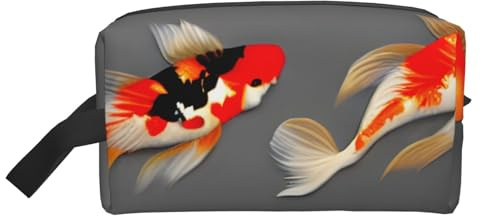 Bolsa organizadora de viaje tradicional con estampado de carpas koi con lunares, bolsa de aseo para hombres y mujeres, para viajes, gimnasio diario