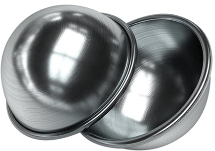 Badekugelform aus Metall, 2 Stück zum Herstellen von Badekugeln | Aluminiumlegierung, Silberfarben, Ergonomisches Design, Sichere Anwendung, Halbkreisform für Kreative Badezusätze