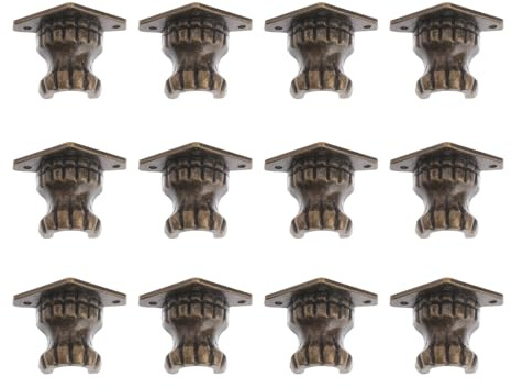 HOLIDYOYO 20 Pezzi Piedini in Lega di Zinco per Scatola di Legno Finitura Liscia e Design Retrò Chic, Gambe Resistenti per Scrigno Portagioie o Scatola Regalo