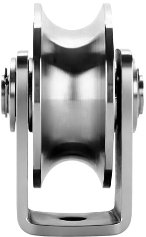 Puleggia con Scanalatura a U, 68 Mm Acciaio 201, Piastra Cuscinetto Duplex Gravosi, Rullo Cancello per Spostamento Materiali
