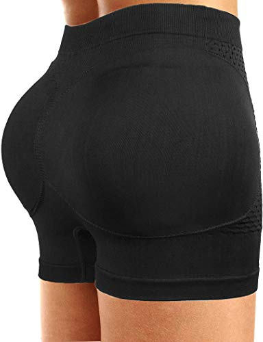 CeesyJuly Womens Padded Butt Lifter Hip Enhancer Control Panties (Black, XXL-XXXL)