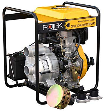Rotek Schmutzwasser Motorpumpe mit Dieselmotor WPD4-TR-1000-25-5HEB+, bis zu 50m³/h Förderleistung. Stage-V