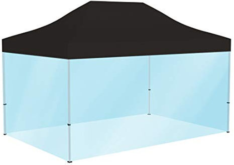Vispronet® Profi Faltpavillon Basic 3x4,5 m ✓ Dachfarbe Schwarz ✓ 4 Vollwände Transparent ✓ Scherengittersystem ✓ Farbe & Größe wählbar