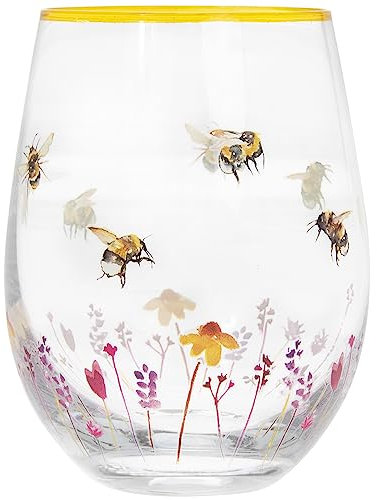The Leonardo Collection Busy Bees Stemless Gin Cocktail Glass Tumbler