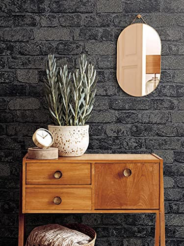 marburg carta da parati in pietra 3D nero effetto mattone effetto rustico per camera da letto soggiorno carta da parati effetto pietra 10,05m x 0,53m 58423