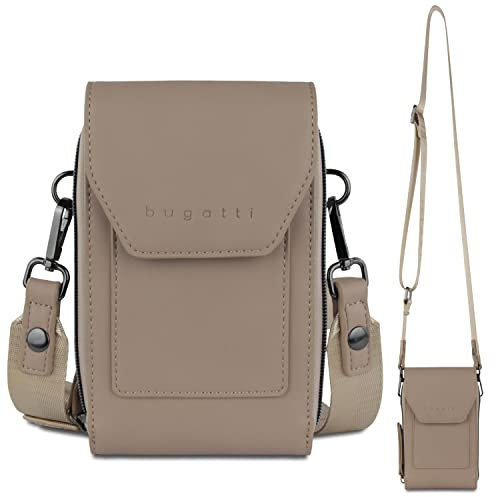bugatti Almata Umhänge-Geldbörse mit Smartphone-Fach, Crossover Tasche für Damen, sand