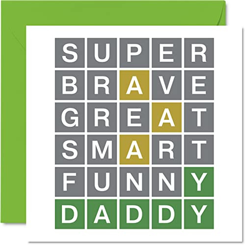 Stuff4 Vatertagskarten für Papa, Wort-Puzzle-Quiz Smart Funny | Happy Birthday Karte für Vater von Sohn, Tochter, Vater Geburtstagsgeschenke