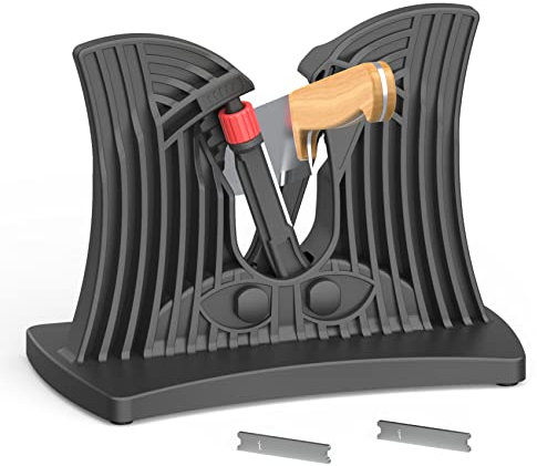 Aiguiseur De Couteaux De Cuisine Professionnel QUIDAOSO, 8 Fois La DuréE De Vie, Livré Avec Une Lame D'AffûTage RemplaçAble 黑色