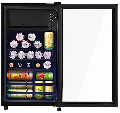 Kylskåp, Mini Drinks Kyl, Camping Kyl, Kyl och Frys, 15 Fristående Mini Drinks Cooler, 6L+70L, med LED-invändig ljus